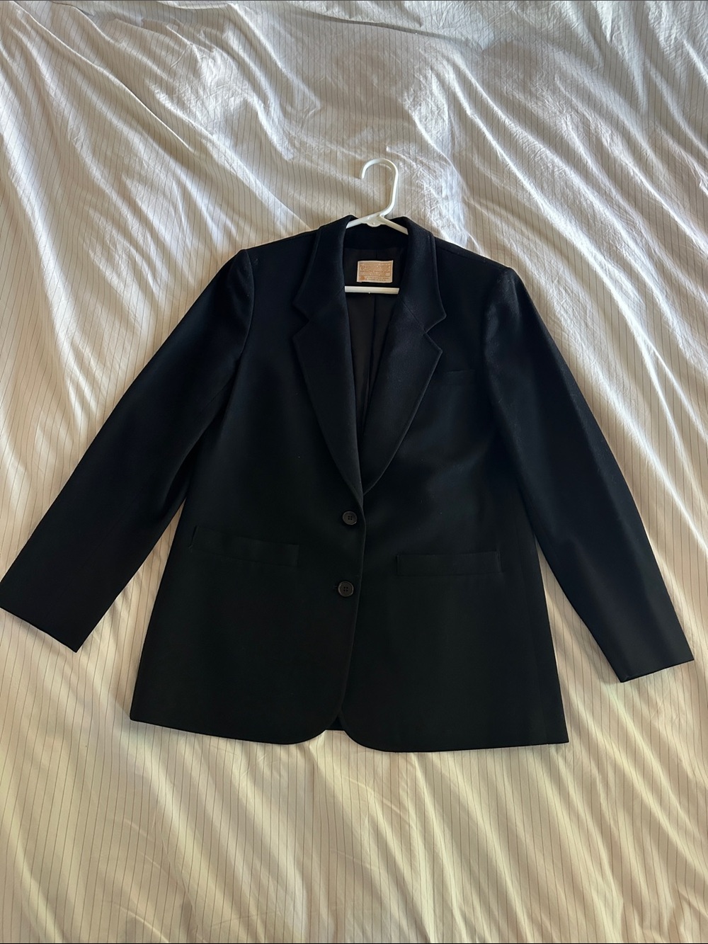 Vintage Pendleton Black Single Breasted 100% Wool Blazer Jacket Size 10